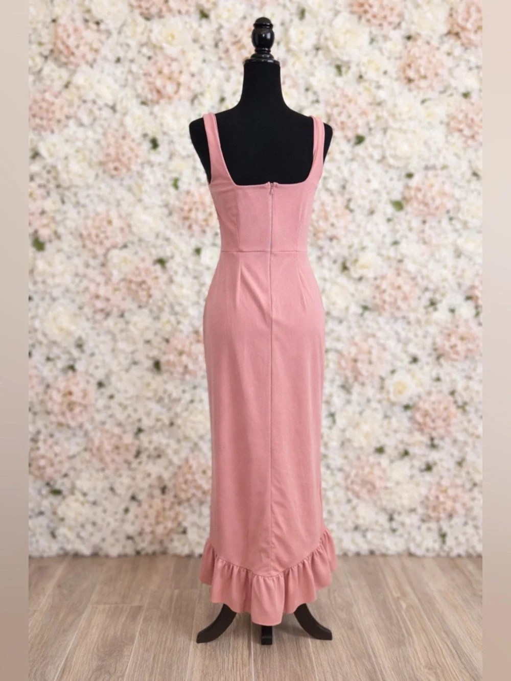 Immaculate Excellence Pink Sleeveless Ruffled Tulip Maxi Dress - Picture 2 of 3
